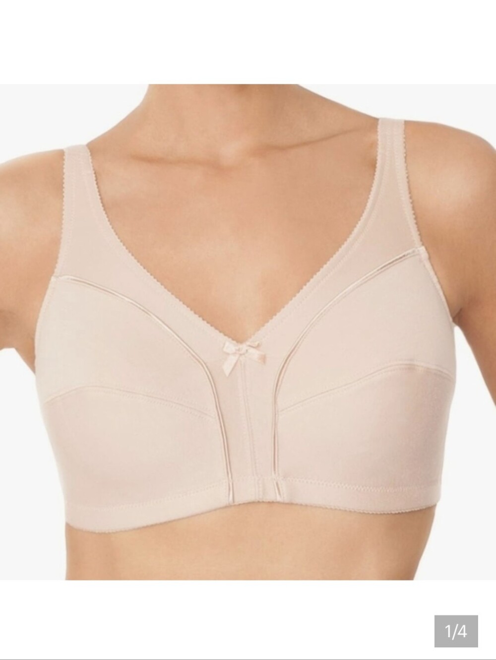 NEW Fruit of the Loom Soft Cotton Beige Bra 38B Style 96825
